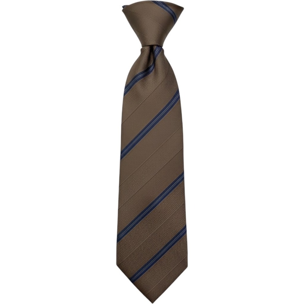 Michael Kors Mens Brown Blue Striped 100% Silk Necktie Textured RN 121148